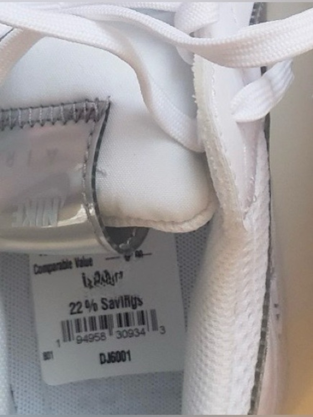 NWT Women’s Nike Air Max White Sneakers with Silver Iridescent Accent - Picture 3 of 5